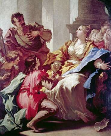 Wall Art Painting id:186374, Name: Sophonisba Receiving The Cup of Poison, Artist: Pellegrini, Giovanni Antonio