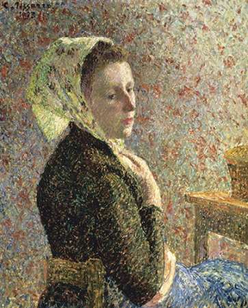 Wall Art Painting id:186395, Name: Woman with Green Scarf, Artist: Pissarro, Camille