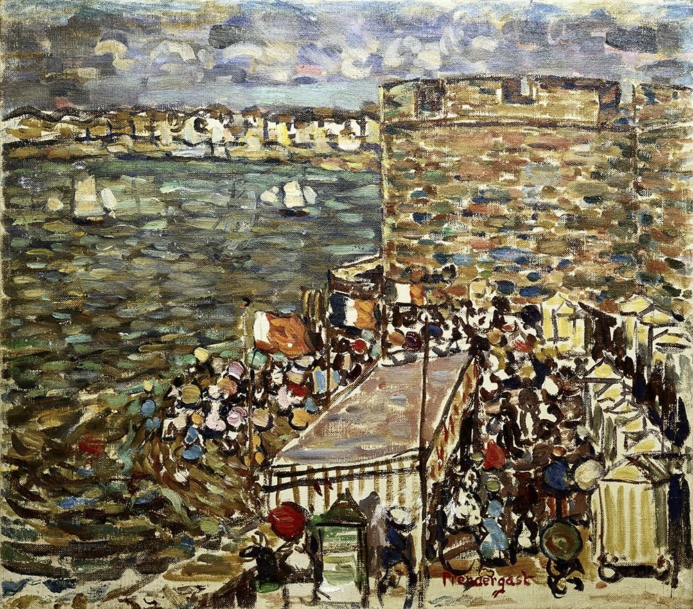 Wall Art Painting id:268298, Name: Ramparts, St. Malo, Artist: Prendergast, Maurice Brazil