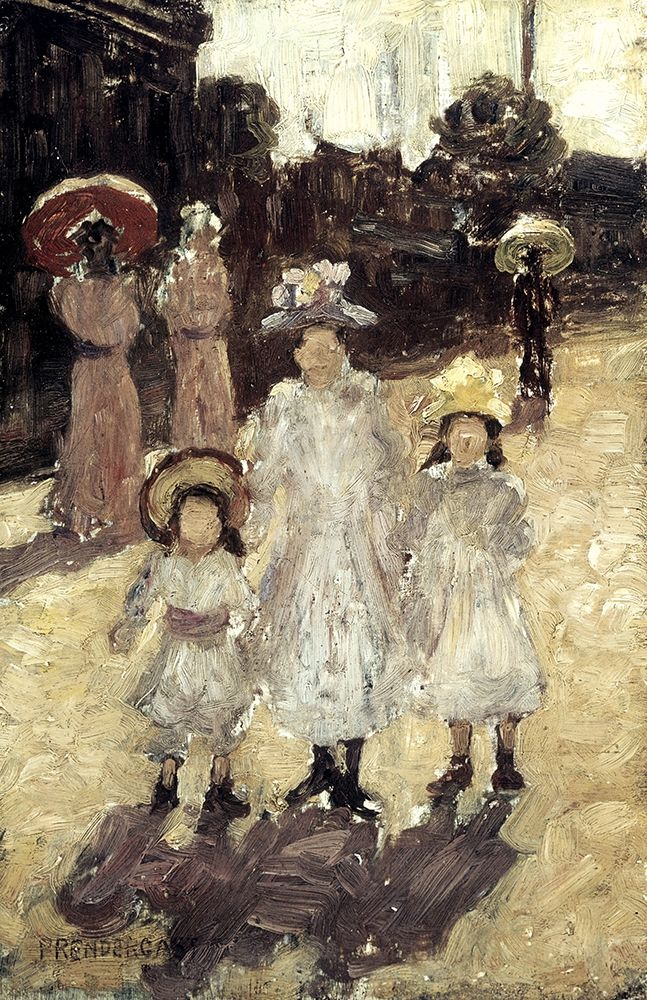 Wall Art Painting id:268299, Name: Sunday Morning in Paris, Artist: Prendergast, Maurice Brazil