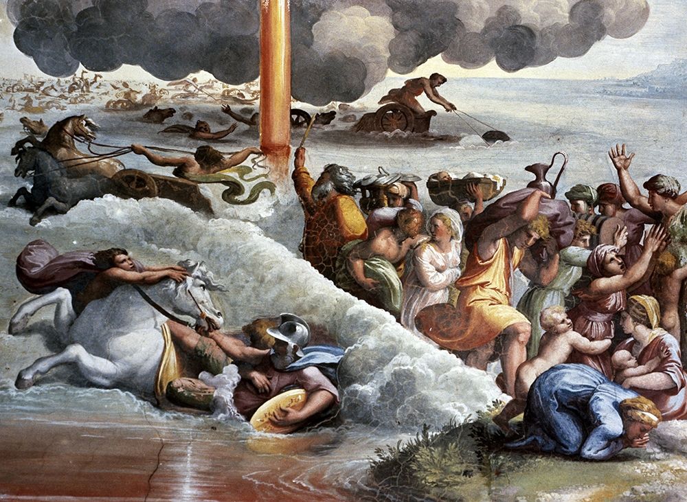 Wall Art Painting id:268390, Name: Moses Crossing The Red Sea, Artist: Raphael