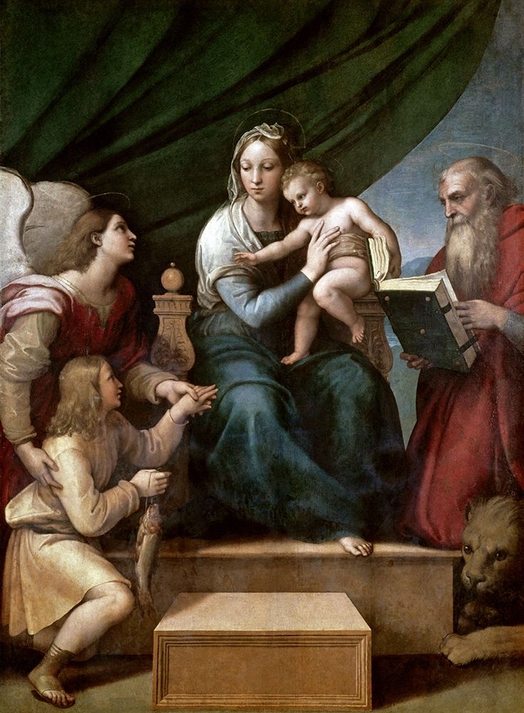 Wall Art Painting id:268396, Name: Virgin of The Fish, Artist: Raphael