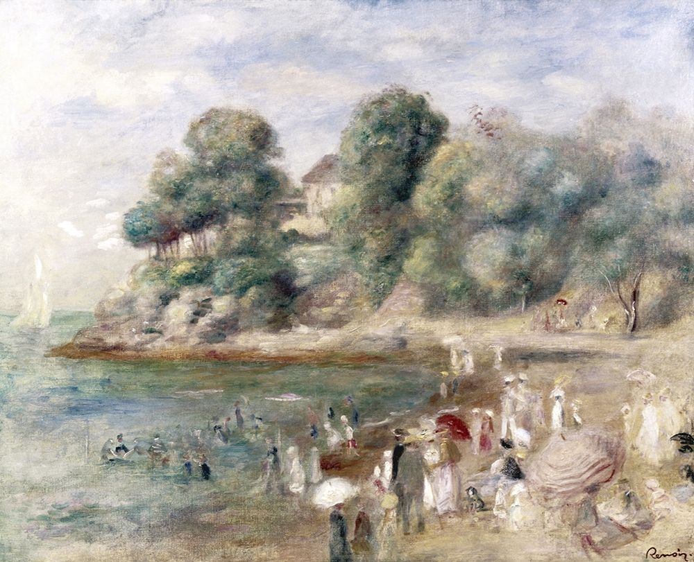 Wall Art Painting id:268522, Name: Beach at Pornic, Artist: Renoir, Pierre-Auguste