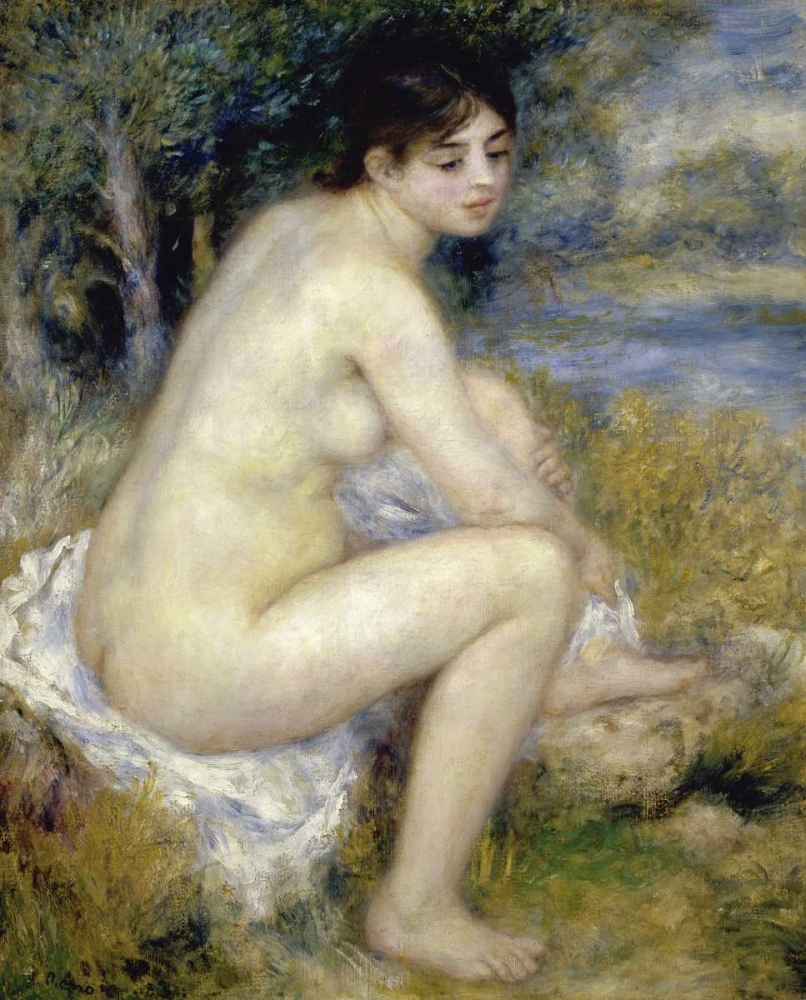 Wall Art Painting id:91523, Name: Nude Woman Seated In A Landscape, Artist: Renoir, Pierre-Auguste