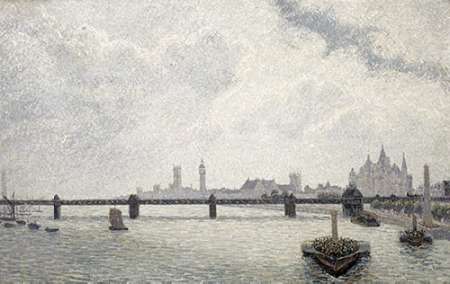 Wall Art Painting id:186433, Name: Charing Cross Bridge, London, Artist: Sisley, Alfred