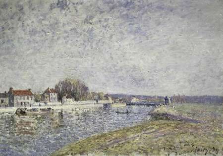 Wall Art Painting id:186434, Name: Le Barage, Canal du Loins a Saint-Mammes, Artist: Sisley, Alfred