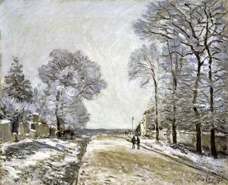Wall Art Painting id:186436, Name: The Road, Effect of Snow (La Route, Effet de Neige), Artist: Sisley, Alfred
