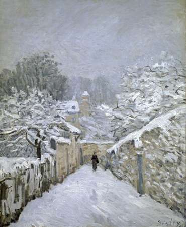 Wall Art Painting id:186437, Name: The Snow in Louveciennes, Artist: Sisley, Alfred