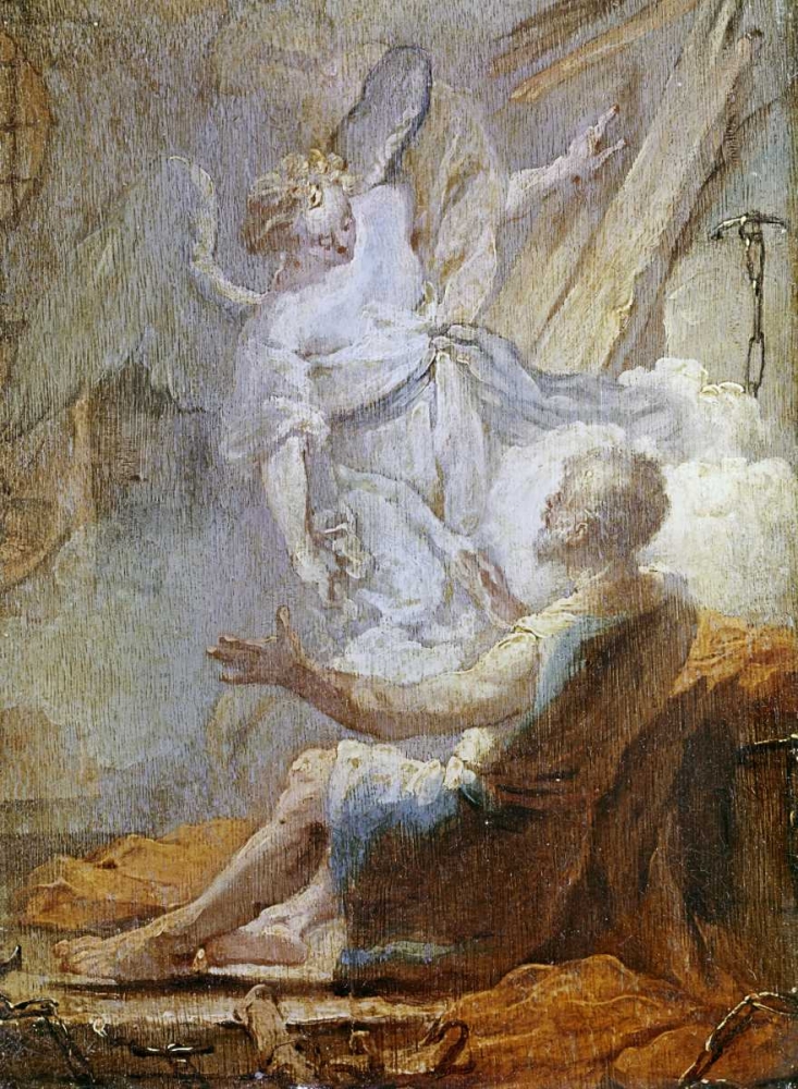 Wall Art Painting id:91621, Name: Liberation of Saint Peter, Artist: Tiepolo, Giovanni Battista