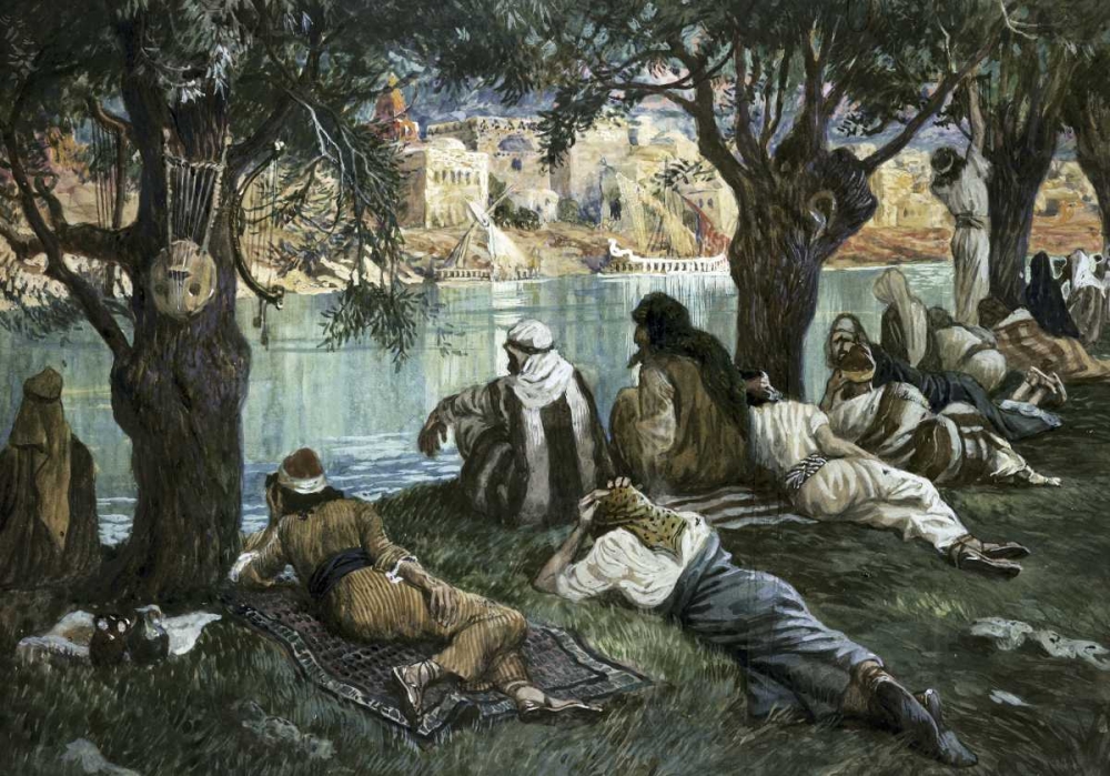Wall Art Painting id:91631, Name: By The Waters of Babylon, Artist: Tissot, James Jacques