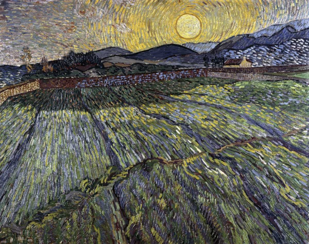 Wall art: Enclosed Field with Rising Sun, Saint-Remy, by Van Gogh, Vincent