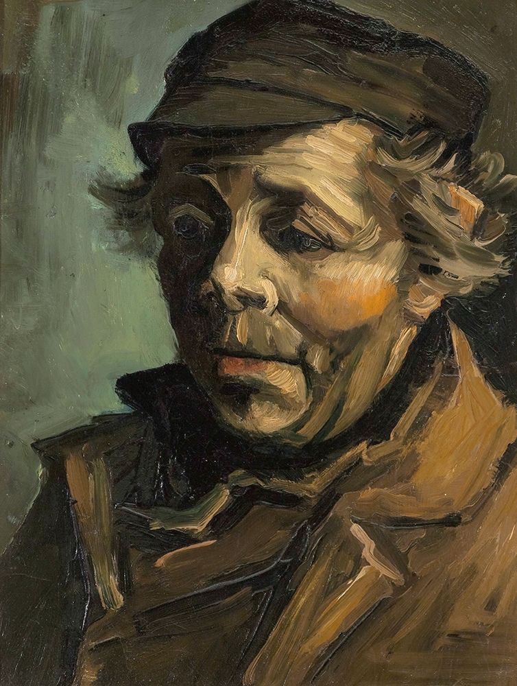 Wall Art Painting id:269849, Name: Head of a Peasant with Cap, Artist: Van Gogh, Vincent