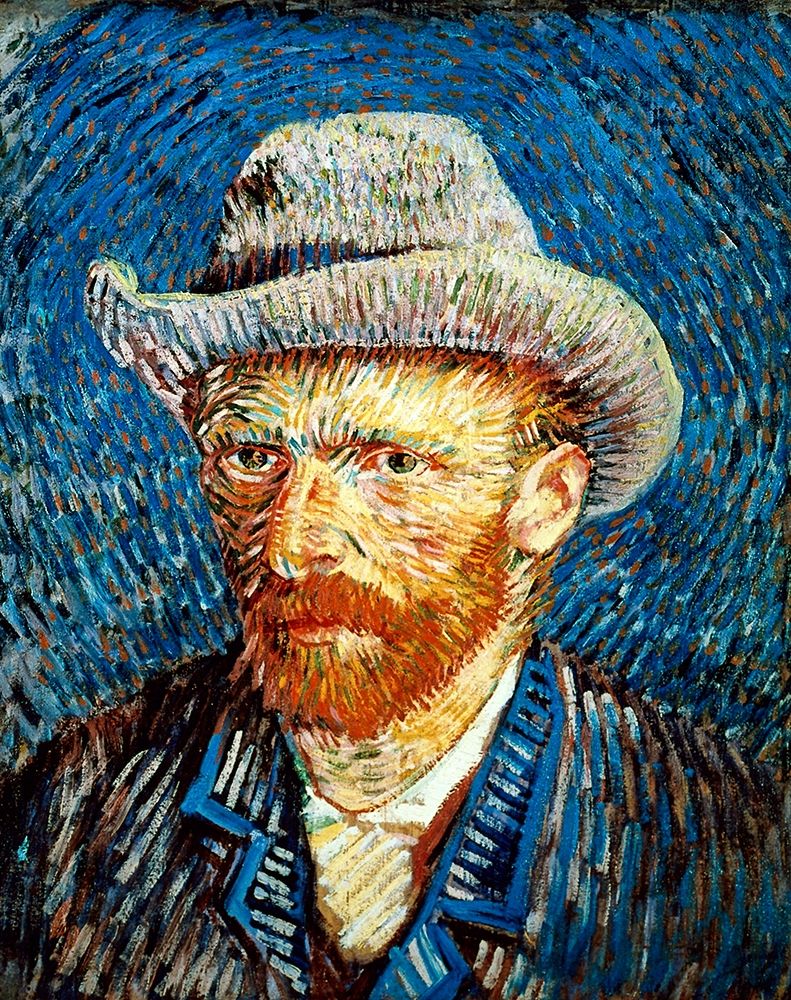 Wall Art Painting id:269859, Name: Self Portrait in Grey Felt Hat, Artist: Van Gogh, Vincent