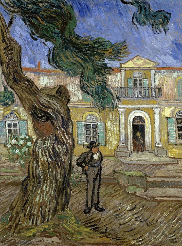 Wall Art Painting id:269862, Name: Tree and Man (Saint Paul Hospital at Saint Remy), Artist: Van Gogh, Vincent