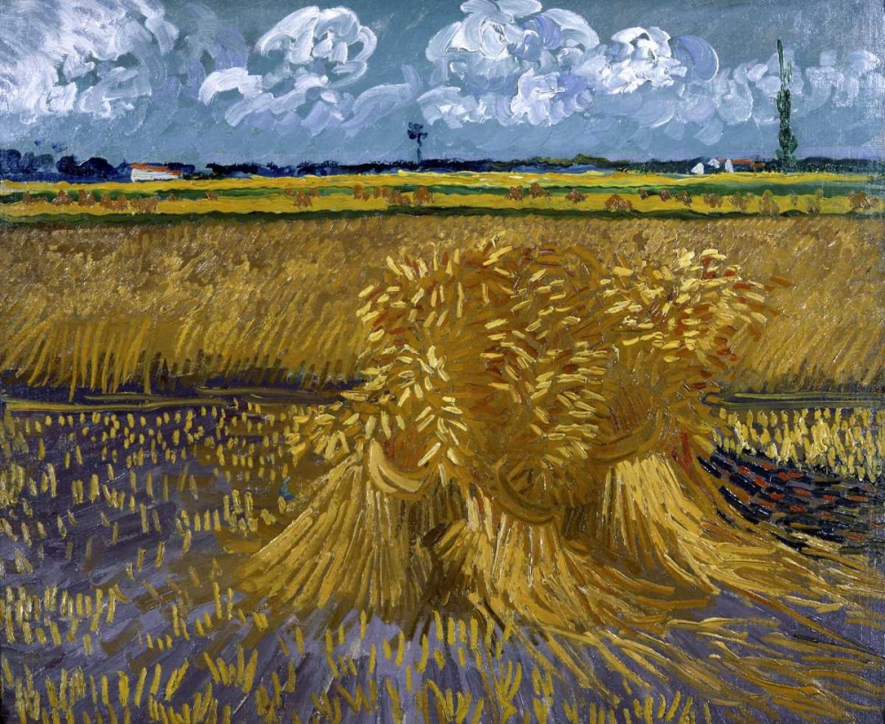Wall Art Painting id:91786, Name: Wheat Field with Sheaves, Artist: Van Gogh, Vincent