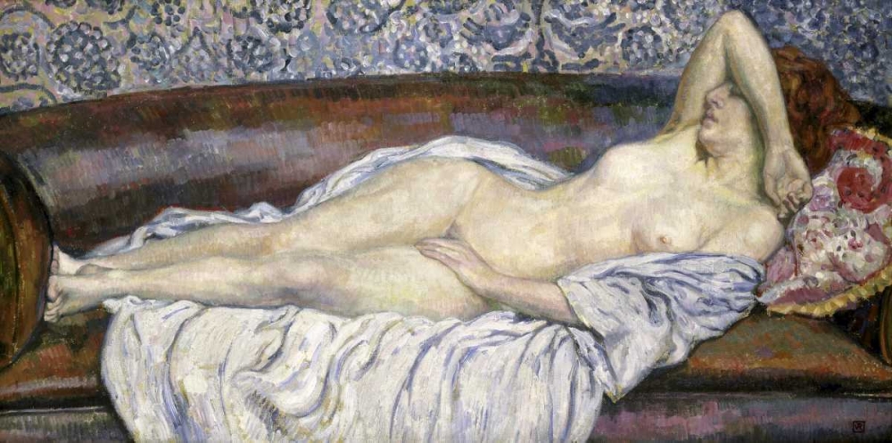 Wall Art Painting id:91788, Name: Nu Allouge, Artist: Van Rysselberghe, Theo