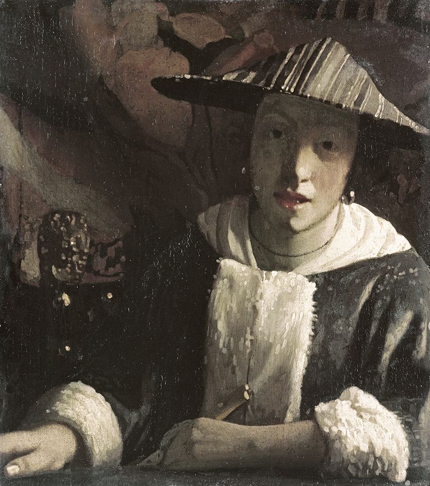 Wall Art Painting id:269980, Name: Girl with a Flute, Artist: Vermeer, Johannes