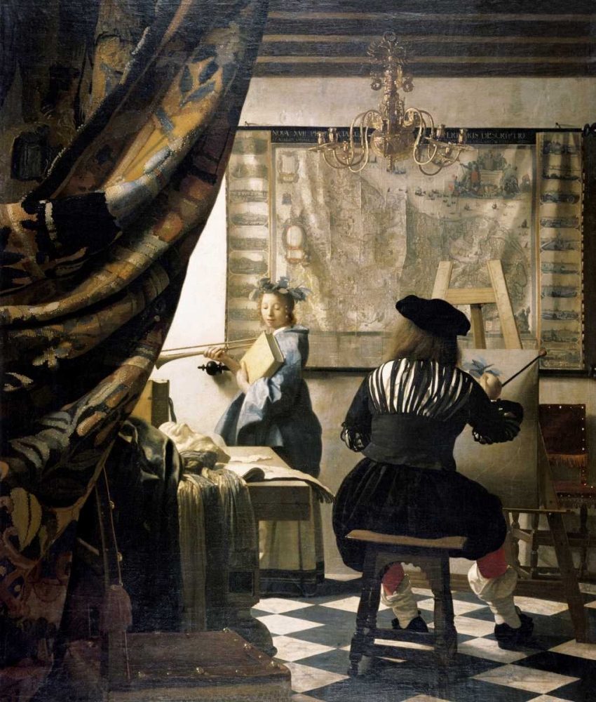 Wall Art Painting id:91797, Name: The Artists Studio, Artist: Vermeer, Johannes