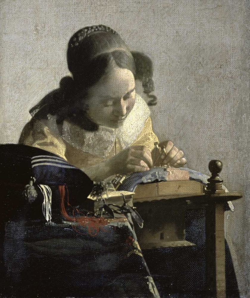Wall Art Painting id:91800, Name: The Lacemaker, Artist: Vermeer, Johannes