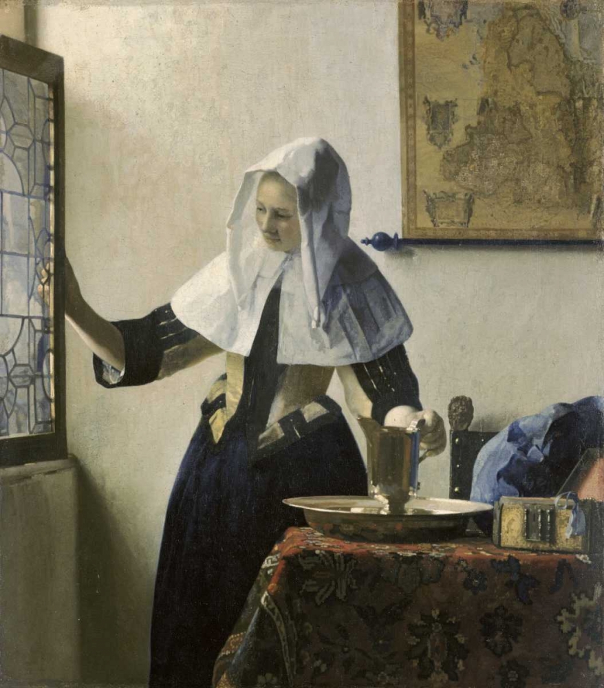 Wall Art Painting id:91803, Name: Woman with a Water Jug, Artist: Vermeer, Johannes