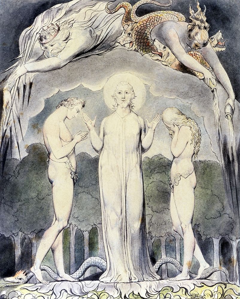 Wall Art Painting id:265903, Name: The Judgment of Adam and Eve, Artist: Blake, William