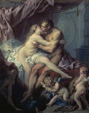 Wall Art Painting id:186795, Name: Hercules and Omphale, Artist: Boucher, Francois