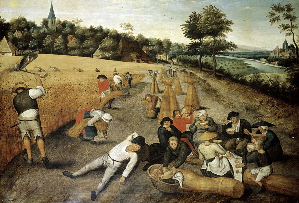 Wall Art Painting id:265973, Name: Summer: Harvesters Working and Eating in a Corn Field, Artist: Bruegel the Elder, Pieter
