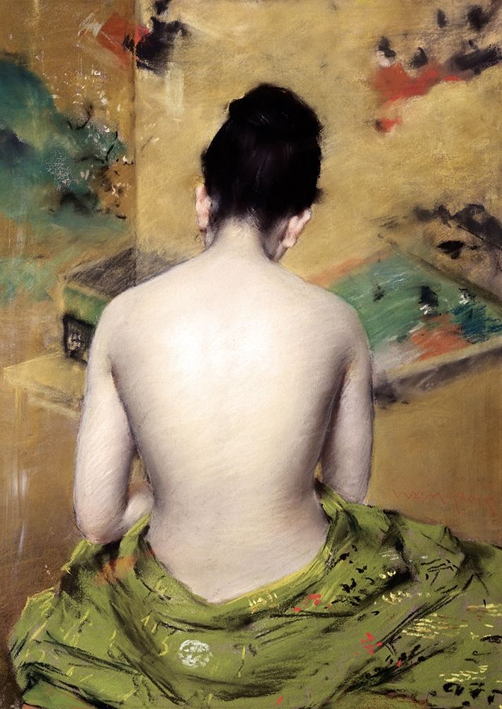 Wall Art Painting id:266151, Name: Back of Nude, Artist: Chase, William Merritt