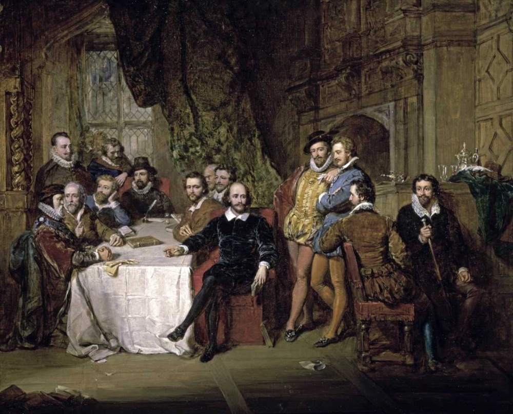 Wall Art Painting id:91974, Name: Shakespeare and his Friends at the Mermaid Tavern, Artist: Faed, John