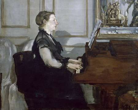 Wall Art Painting id:186895, Name: Madame Manet au Piano, Artist: Manet, Edouard