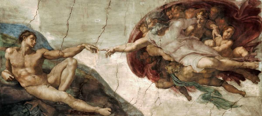 Wall Art Painting id:92059, Name: Creation of Adam - Detail, Artist: Michelangelo