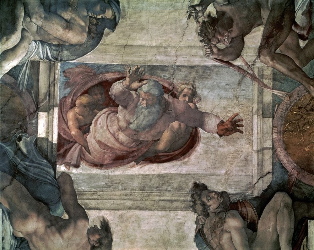 Wall Art Painting id:267988, Name: God Separating the Waters, Artist: Michelangelo
