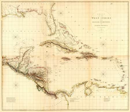 Wall Art Painting id:187027, Name: ComVintageite: West Indies, 1810, Artist: Arrowsmith, Aaron