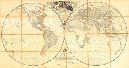 Wall Art Painting id:187028, Name: Map of the World, Researches of Capt. James Cook, 1808, Artist: Arrowsmith, Aaron