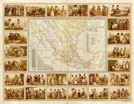 Wall Art Painting id:187107, Name: Carta Etnografica, 1885, Artist: Cubas, Antonio Garcia