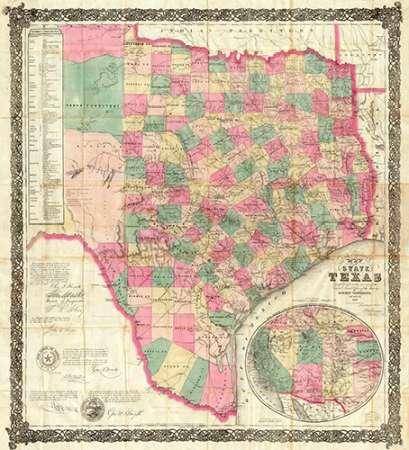 Wall Art Painting id:187115, Name: The State of Texas, 1867, Artist: De Cordova, Jacob