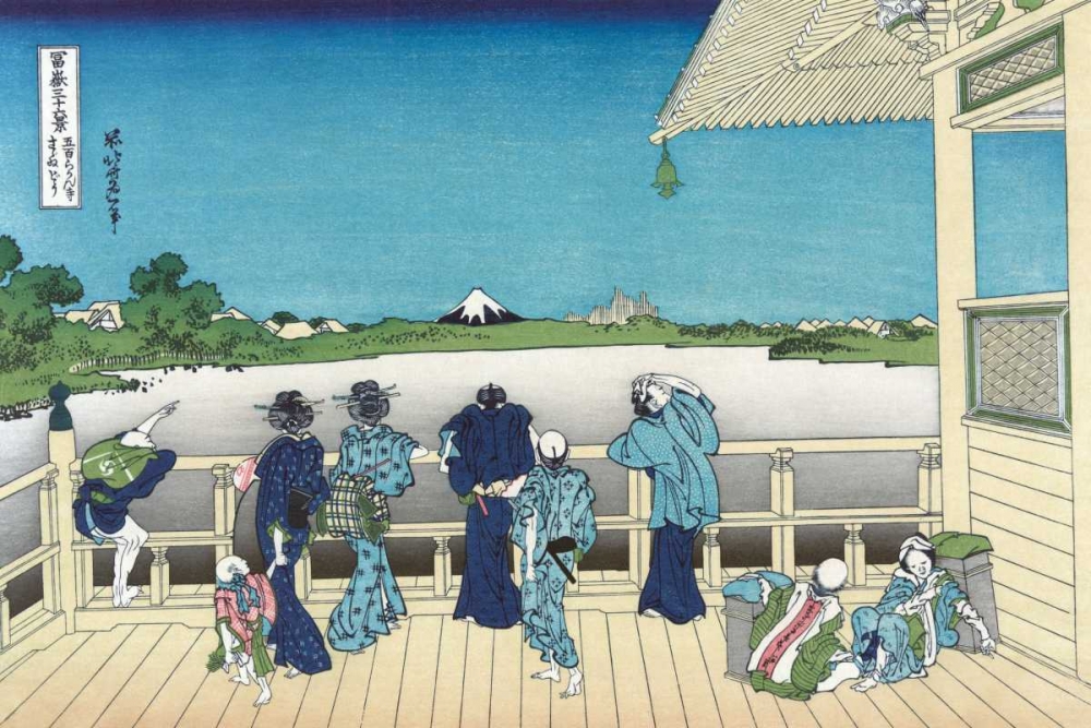 Wall Art Painting id:96239, Name: Sazai Hall - 500 Rakanji Temple, 1830, Artist: Hokusai