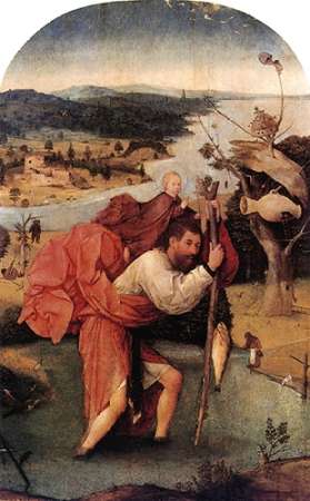 Wall Art Painting id:187461, Name: St Museumistopher Carrying The Museumist Child, Artist: Bosch, Hieronymus