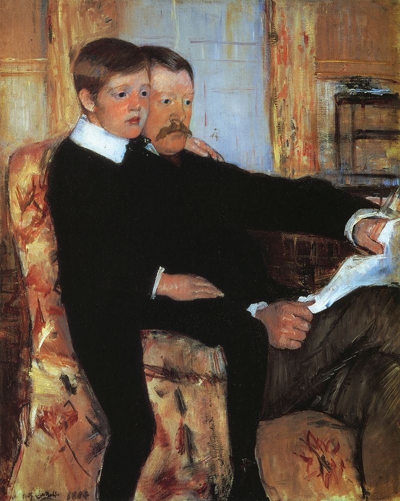 Wall Art Painting id:266014, Name: Alexander And His Son Robert 1885, Artist: Cassatt, Mary