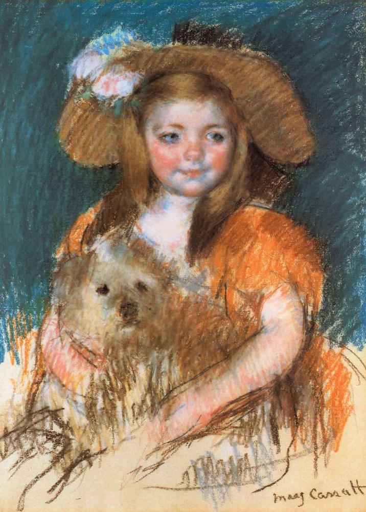 Wall Art Painting id:92434, Name: Child Holding A Dog 1901, Artist: Cassatt, Mary