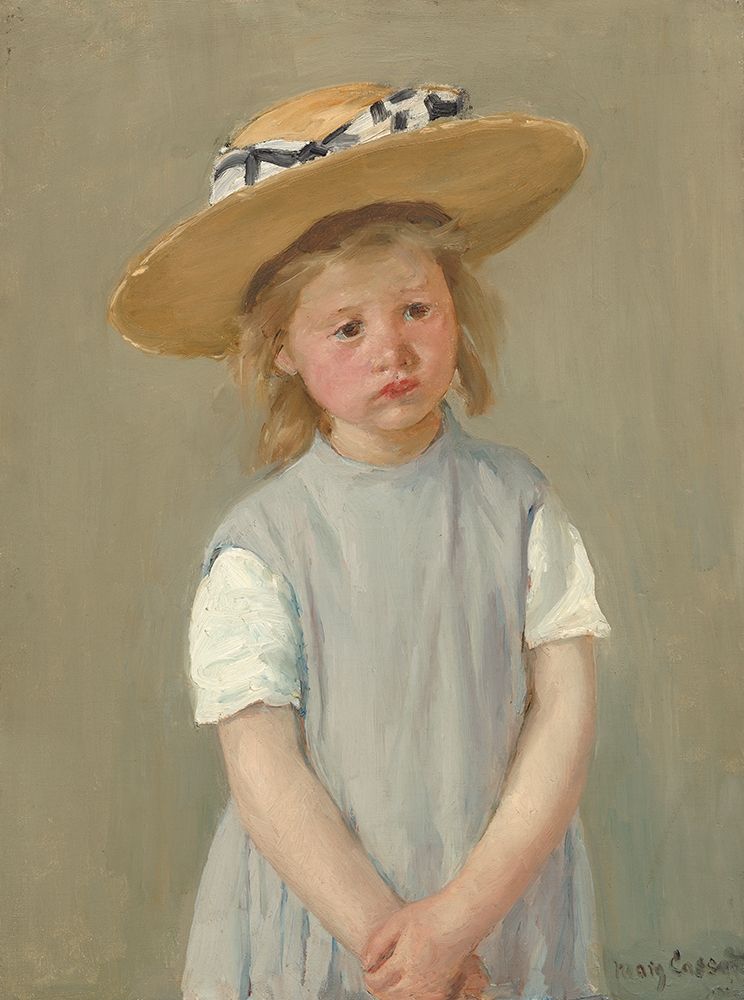 Wall Art Painting id:311421, Name: Child With Straw Hat - Version 2, Artist: Cassatt, Mary