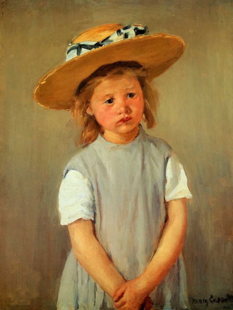 Wall Art Painting id:92435, Name: Child With Straw Hat, Artist: Cassatt, Mary