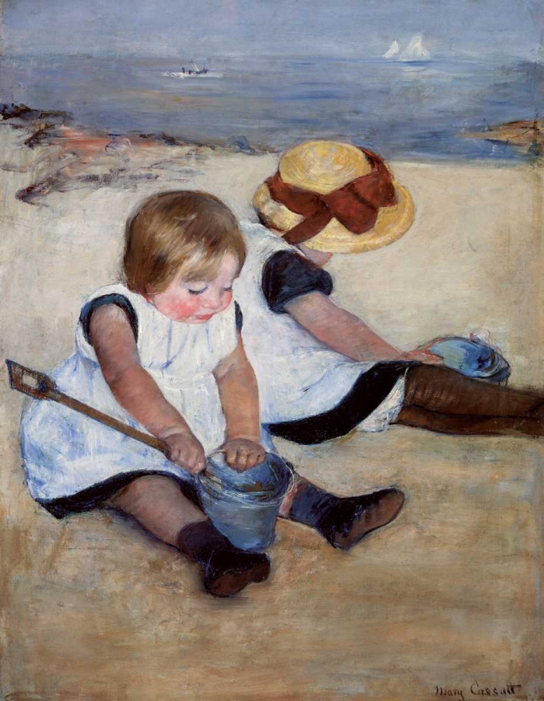 Wall Art Painting id:92436, Name: Children Playing On The Beach 1884, Artist: Cassatt, Mary