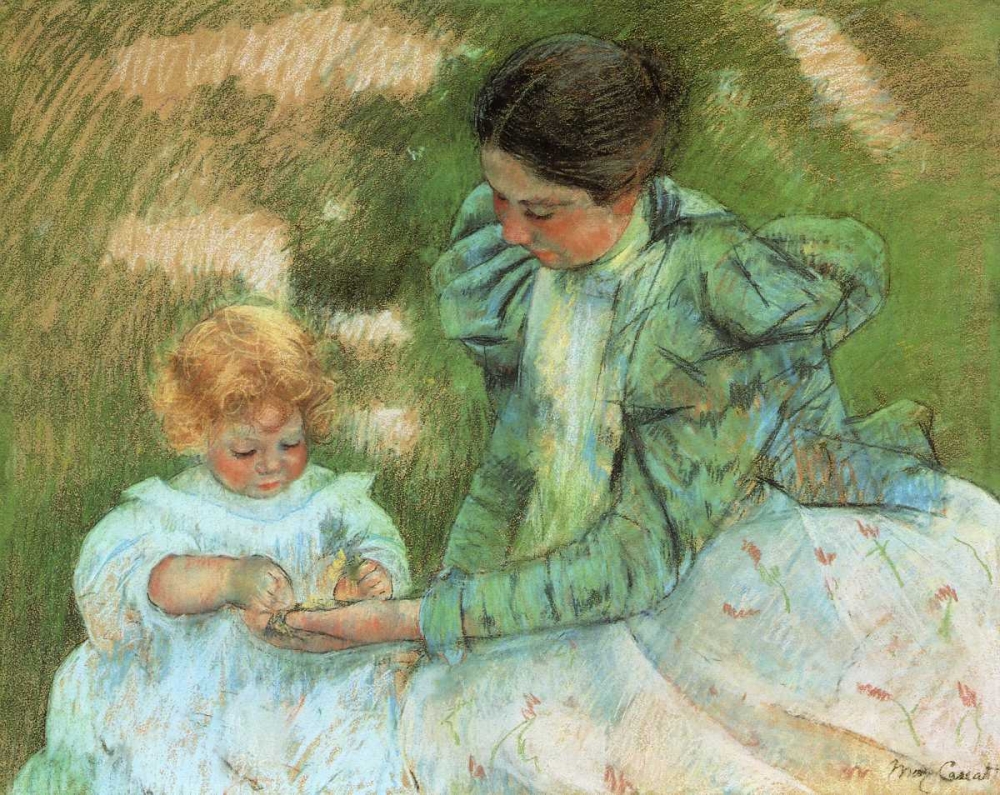 Wall Art Painting id:92445, Name: Mother Playing With Her Child 1897, Artist: Cassatt, Mary