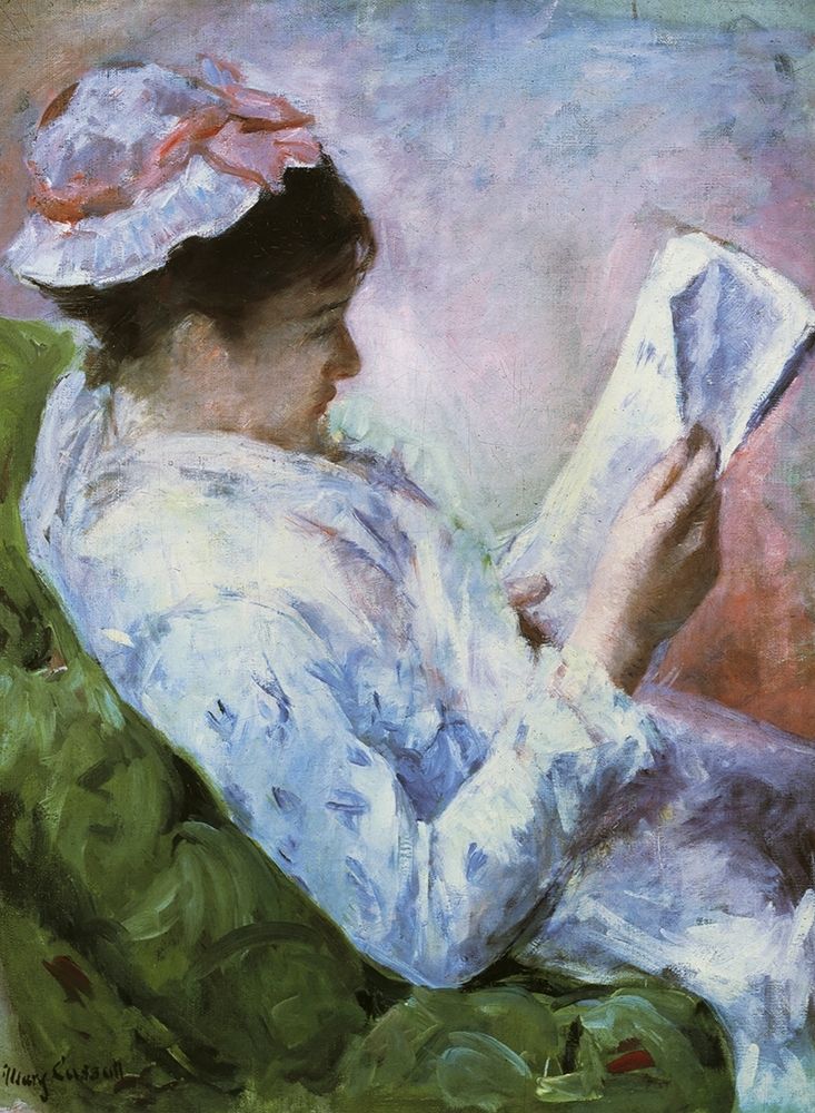 Wall Art Painting id:266061, Name: Portrait Of Lydia Reading 1879, Artist: Cassatt, Mary