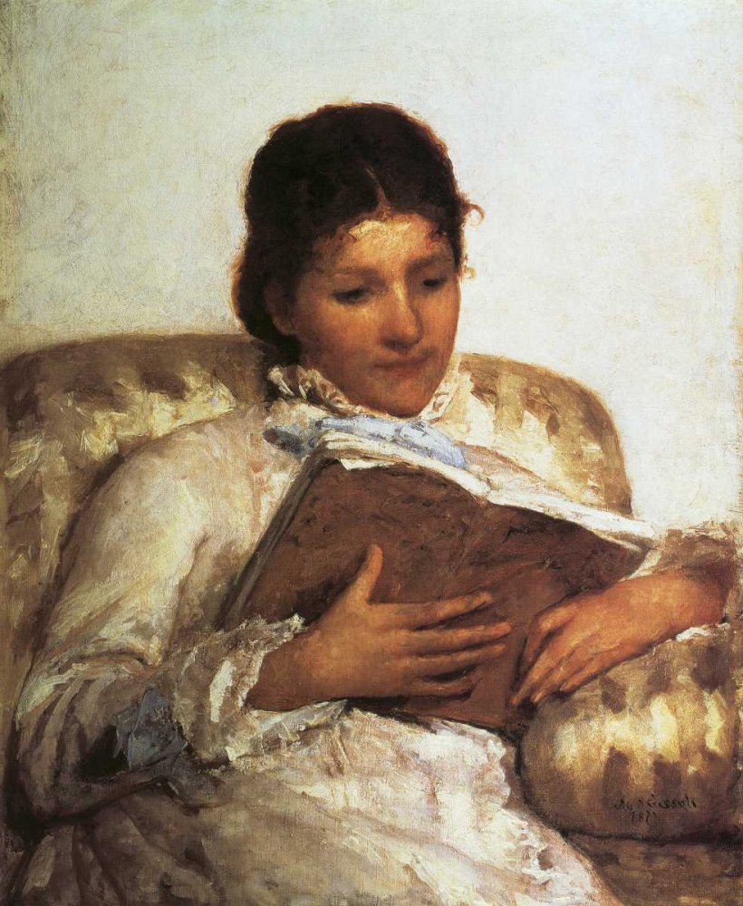 Wall Art Painting id:92463, Name: The Reader 1877, Artist: Cassatt, Mary