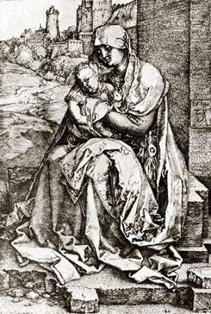 Wall Art Painting id:187593, Name: The Virgin Mary With The Infant At The City Wall, Artist: Durer, Albrecht