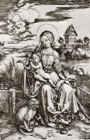 Wall Art Painting id:187594, Name: The Virgin Mary With The Monkey, Artist: Durer, Albrecht
