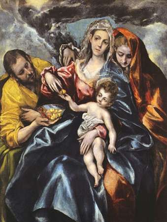 Wall Art Painting id:187624, Name: The Holy Family With Saint Mary Magdalen, Artist: Greco, El