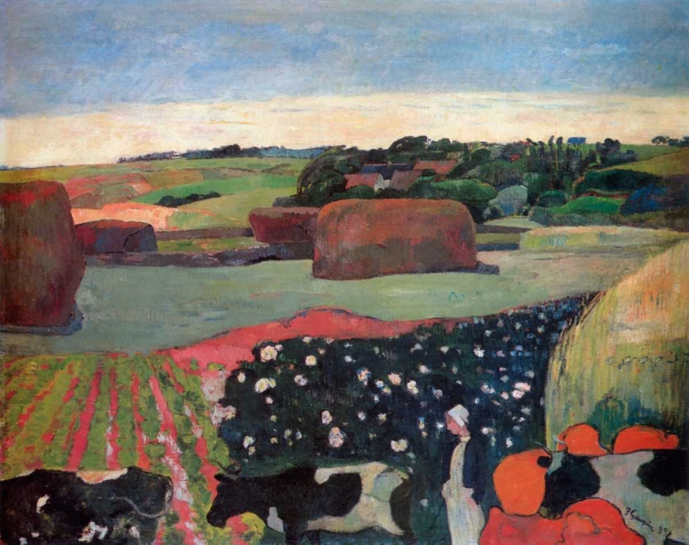 Wall Art Painting id:92507, Name: Haystacks In Brittany, Artist: Gauguin, Paul